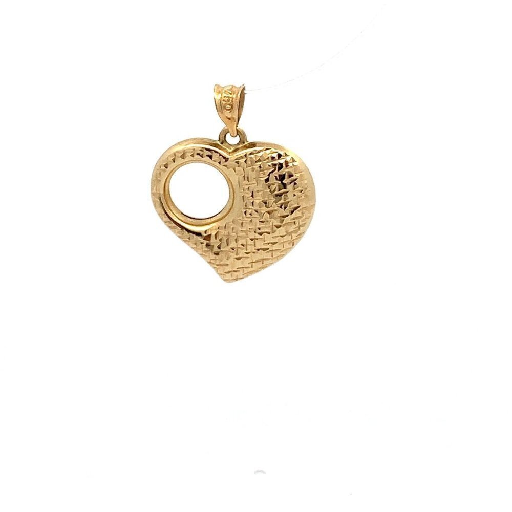 18K Yellow Gold Pendant Heart 1.55 grams